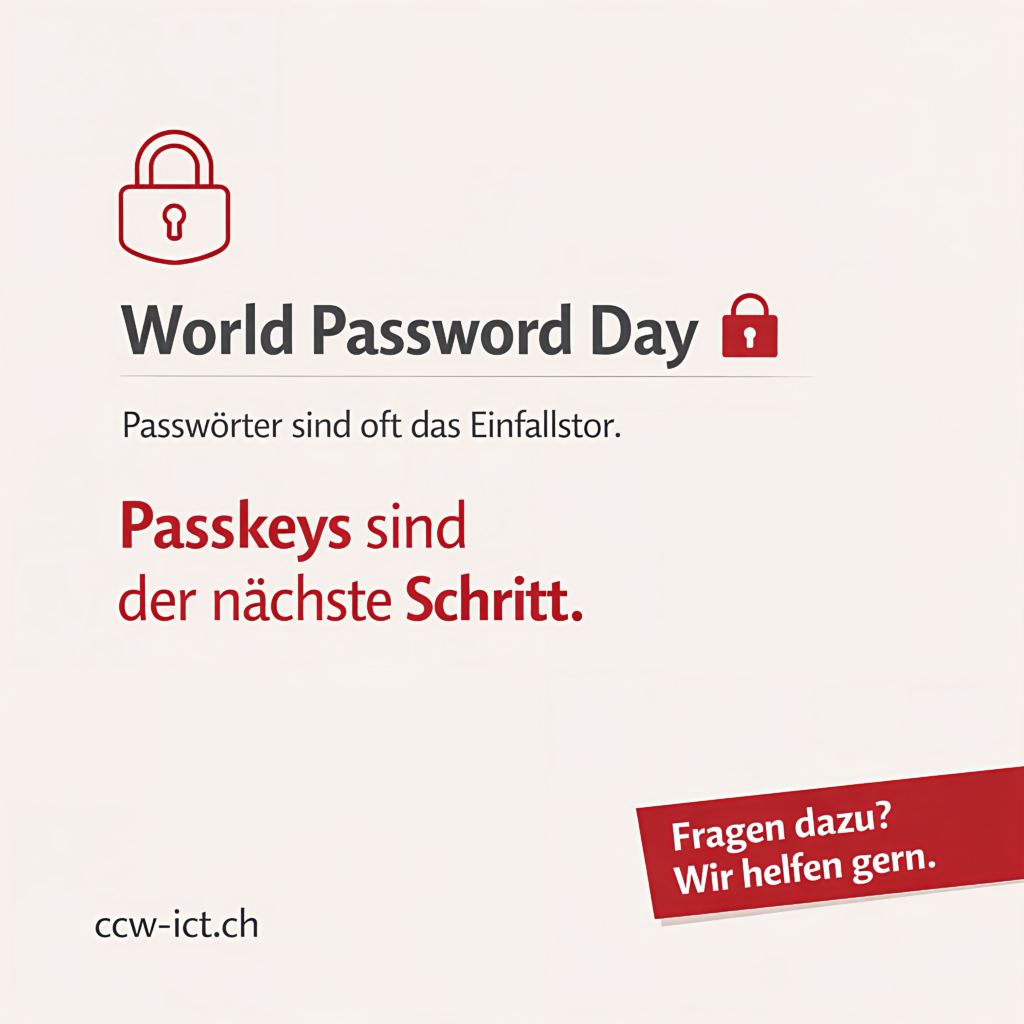 Titelbild zum World Password day mit Text: Passkeys sind der nächste Schritt